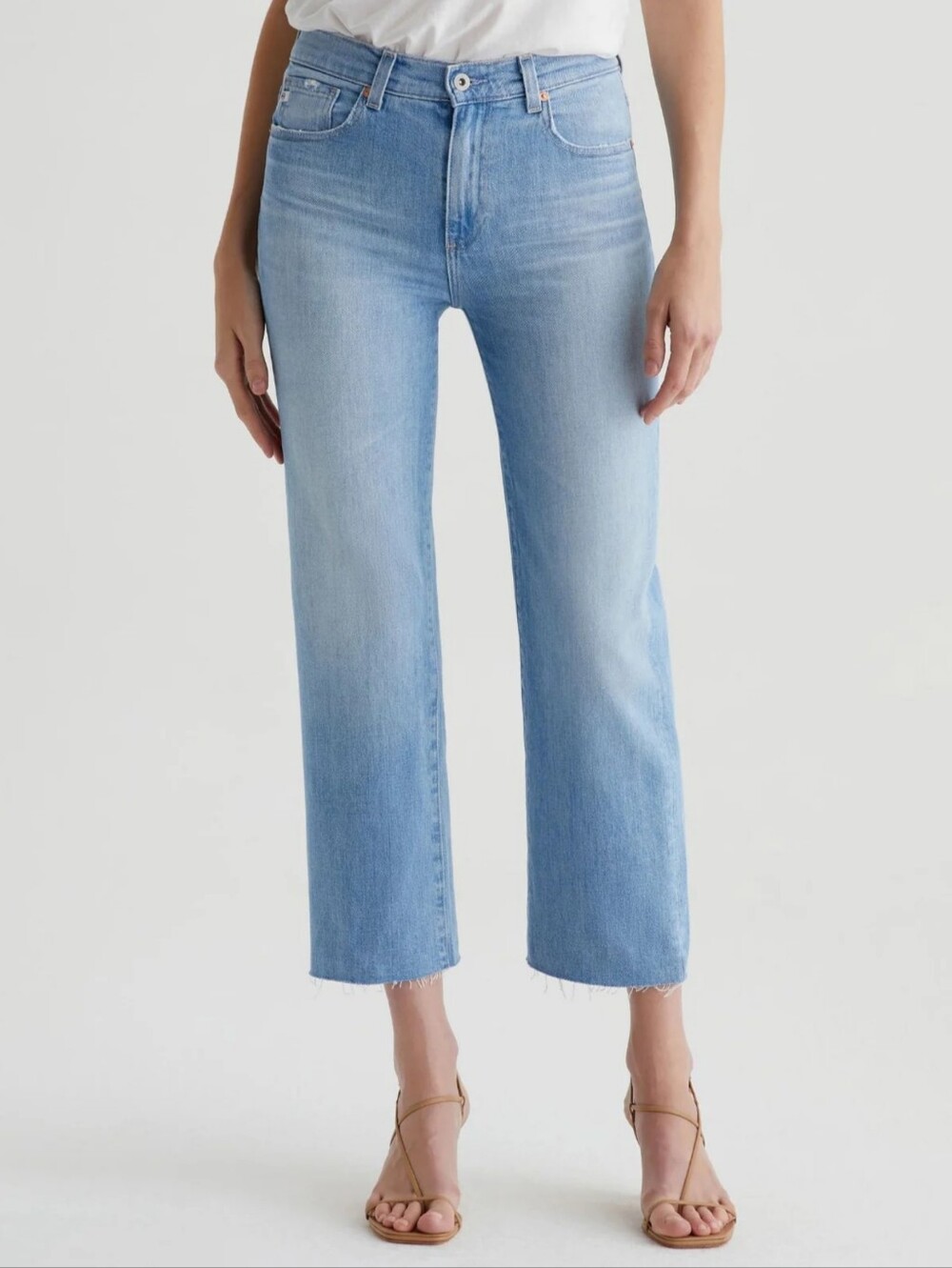 AG Adriano Goldschmied Brinley Crop Straight Leg In Dana Point Light Wash Jeans
